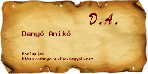 Danyó Anikó névjegykártya